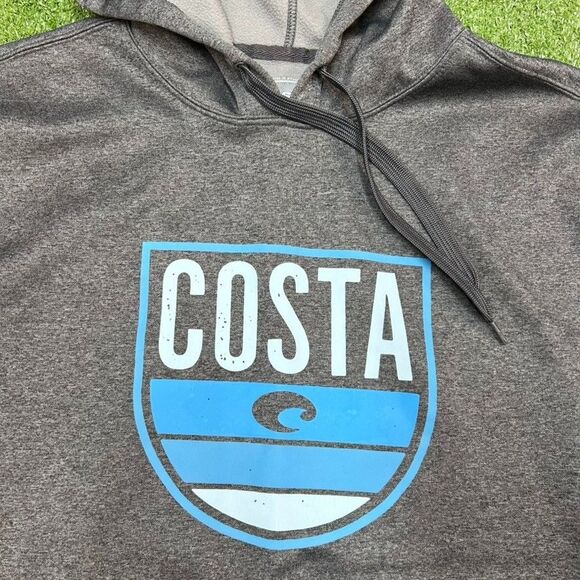 Costa Mens Grey Long-Sleeve Hooded Sweatshirt Size Medium - Picture 3 of 7